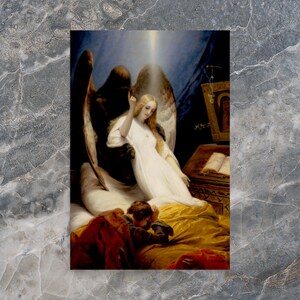 Mythological Art Print - Angel of Death by Horace Vernet - Horace Vernet Print - Horace Vernet Poster - Angel of Death Print
