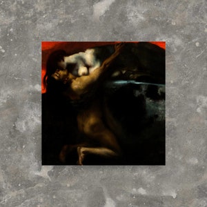 Mythological Art Print - The Kiss of the Sphinx by Franz von Stuck - Franz von Stuck Print - Kiss of the Sphinx Print
