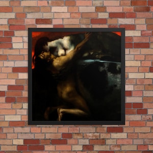 Framed Mythological Print - The Kiss of the Sphinx by Franz von Stuck - Framed Franz von Stuck Print - Framed Kiss of the Sphinx Print