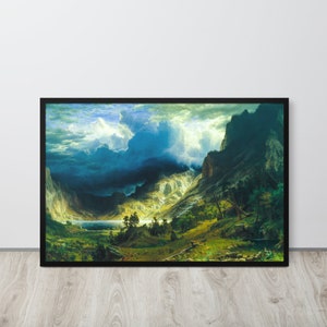 Framed Landscape Art Print - Storm in the Rocky Mountains by Albert Bierstadt