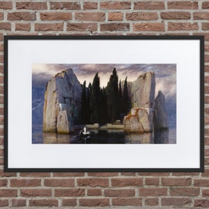 Isle of the Dead by Arnold Bocklin - Framed Print With Mat - Framed Isle of the Dead Print - Framed Arnold Bocklin Print