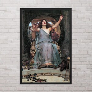 Framed Mythological Art Print - Circe Offering the Cup to Odysseus by John William Waterhouse - Framed John William Waterhouse Print