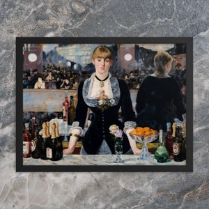 Framed Impressionist Print - The A Bar at the Folies-Bergère by Edouard Manet - Framed Edouard Manet Print