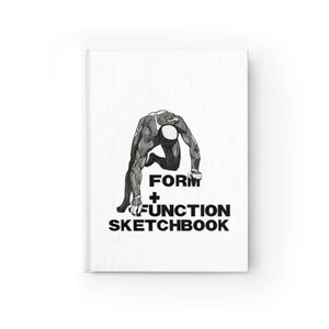 May include: A black and white illustration of a figure in a crouched position with the text "FORM + FUNCTION SKETCHBOOK" below it.