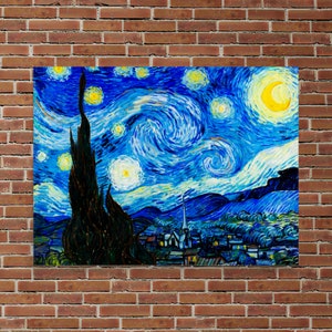 Famous Fine Art Print - Starry Night by Vincent Van Gogh - Vincent Van Gogh Print - Vincent Van Gogh Poster - Starry Night Print