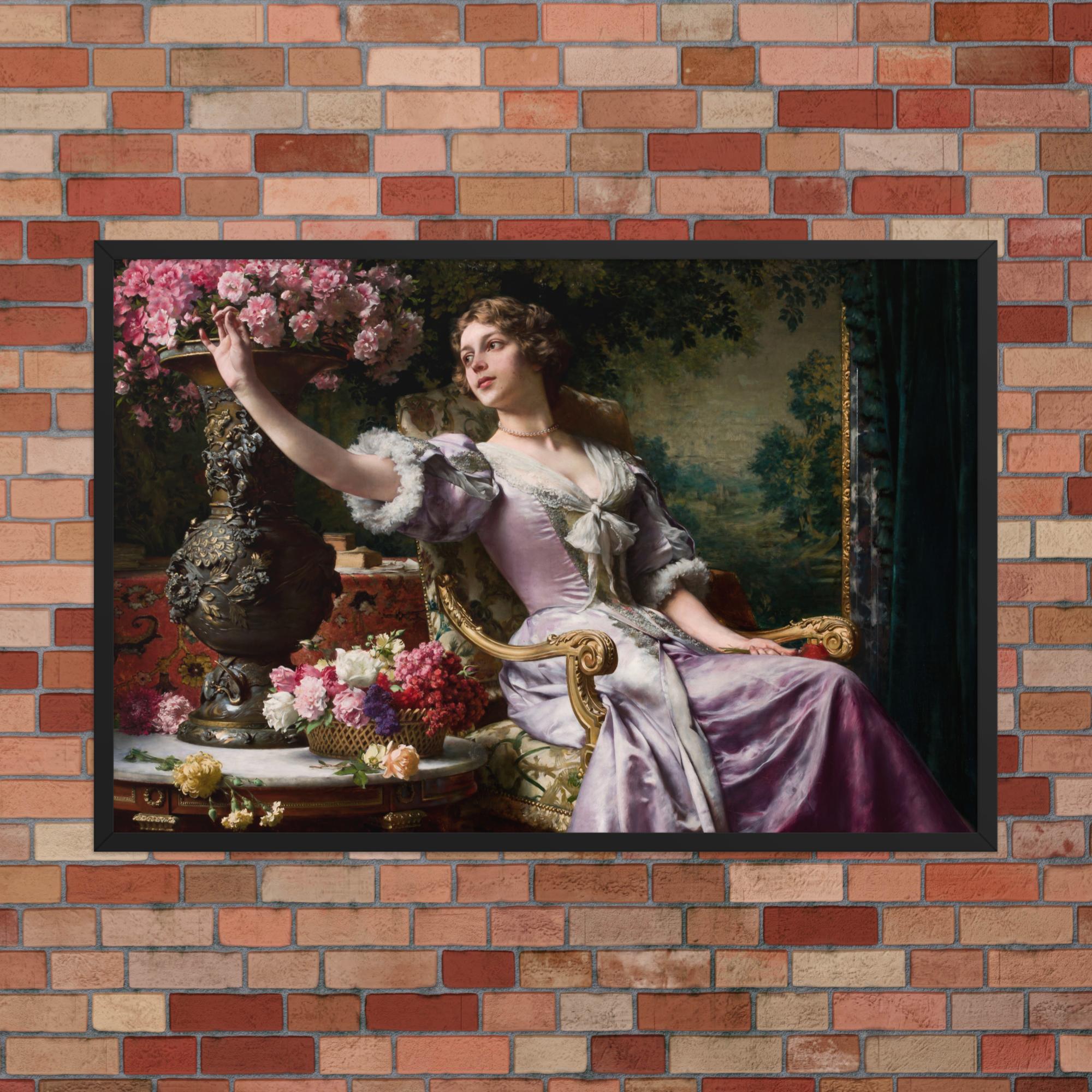 Lady in a Lilac Dress With Flowers by Władysław Czachórski