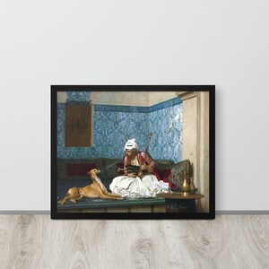 Framed Realist Art Print - Arnaut and his Dog by Jean Leon Gerome