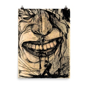 Abstract Art Print - Red Laughter by karlis Padegs
