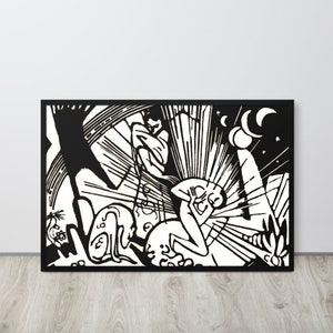 Framed Abstract Art Print Reconciliation by Franz Marc