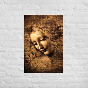 Renaissance Art Print - La Scapigliata by Leonardo Da Vinci