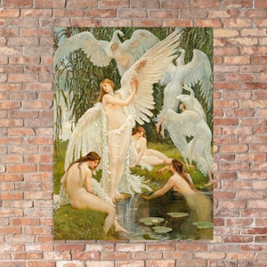 Mythological Art Print - The Swan Maidens by Walter Crane - Walter Crane Print - Walter Crane Poster - Swan Maidens Print