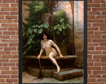 Framed Mythological Print - Truth Emerging From Her Well to Shame Mankind by Jean-Léon Gérôme - Framed Jean-Léon Gérôme Print