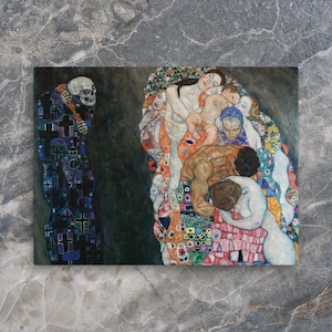 Symboliczny wydruk na płótnie - Śmierć i życie Gustava Klimta - Gustav Klimt Canvas - Śmierć i życie Canvas