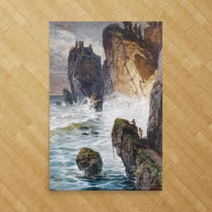 Fauns on a Rocky Coast by Georg Janny - Georg Janny Print - Landscape Art Print