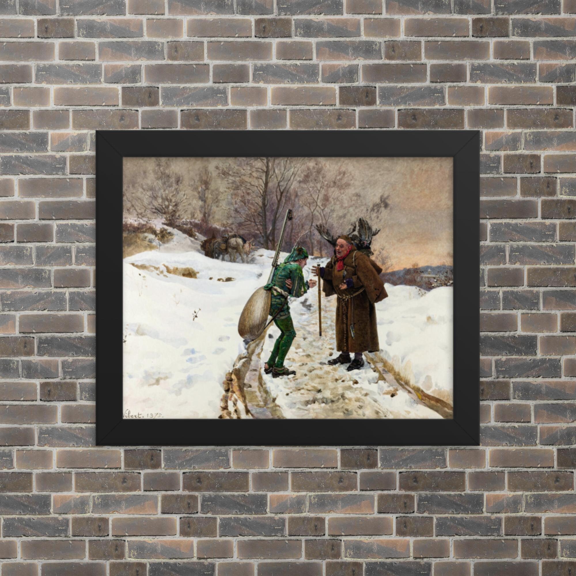 Framed Symbolic Art Print - the Ant and the Grasshopper by Jehan