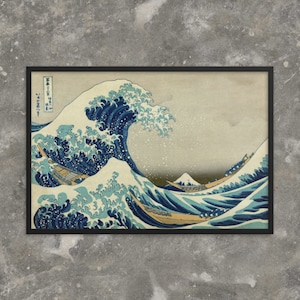 Framed Japanese Art Print - The Great Wave Off Kanagawa by Hokusai - Framed Hokusai Print - Framed Great Wave Off Kanagawa Print - Ukiyo-e