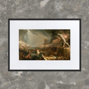 The Course of Empire: Destruction by Thomas Cole -  Framed Print With Mat - Framed Landscape Print - Framed Thomas Cole Print
