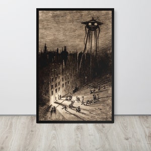 Framed Illustration Print - Martian Viewing Drunken Crowd by Henrique Alvim Correa