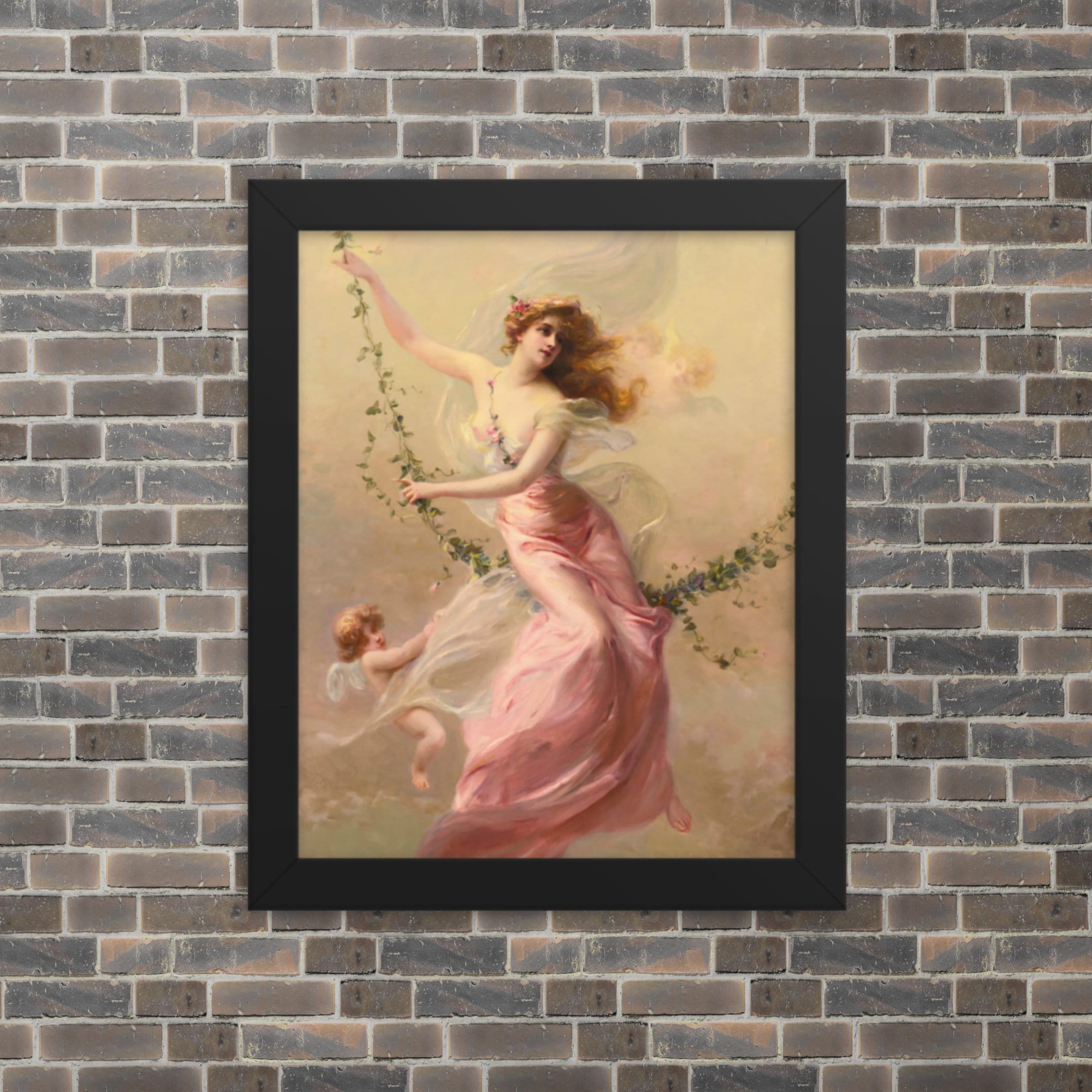 Framed Romantic Art - the Swing by Edouard Bisson - Framed Edouard
