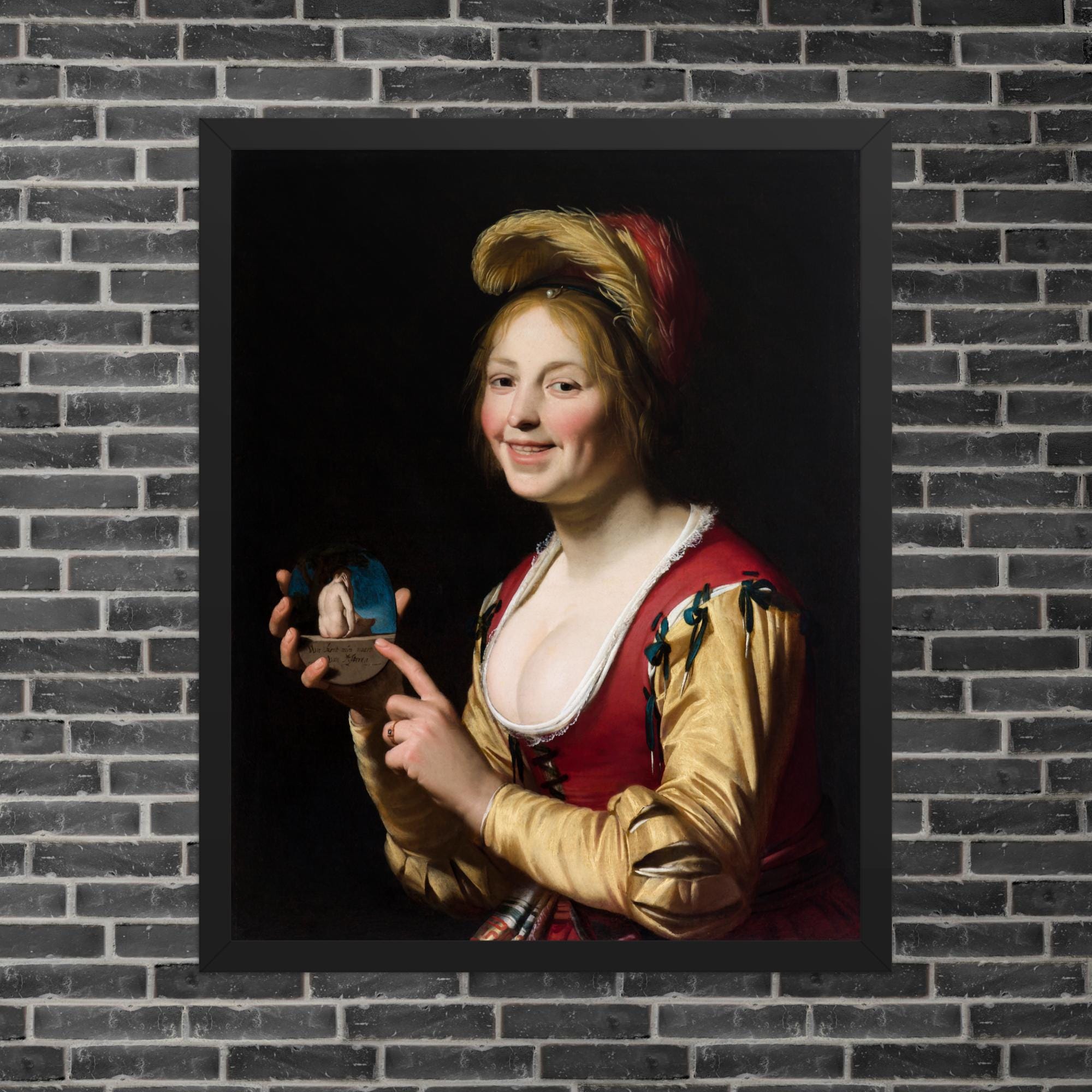 Smiling Girl, a Courtesan, Holding an Obscene Image by Gerard Van