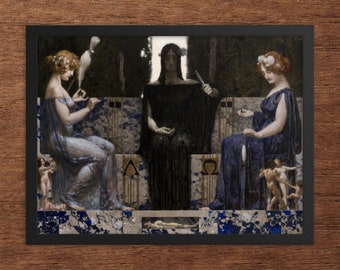 The Three Fates by Alexander Rothaug - Framed Three Fates Print - Framed Alexander Rothaug Print - Framed Mythology Print