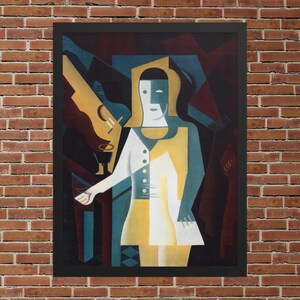 Pierrot by Juan Gris - Framed Juan Gris Print - Framed Abstract Art Print