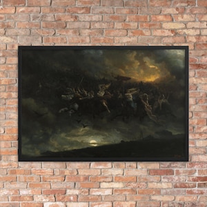 The Wild Hunt of Odin by Peter Nicolai Arbo - Framed Peter Nicolai Arbo Print - Framed Mythological Print