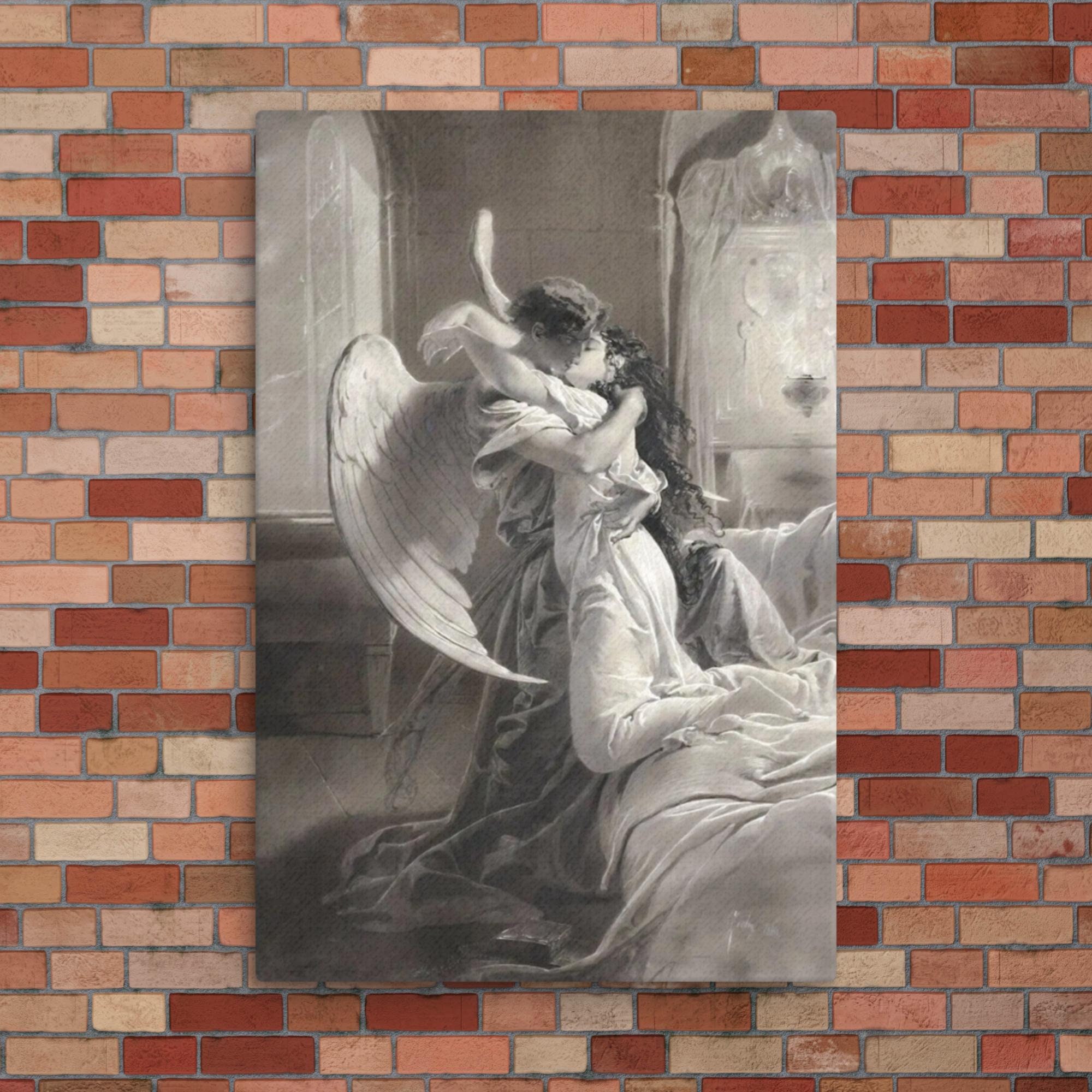 Impression d'art rencontre romantique Mihály Zichy : peinture vintage ange