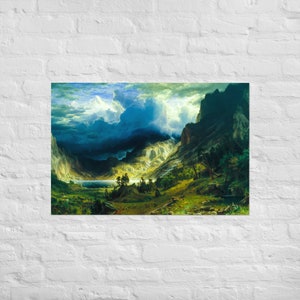 Landscape Art. Print - Storm in the Rocky Mountains by Albert Bierstadt