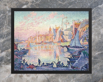 ポール・シニャックのサントロペの港 1901 アートプリント、美術館品質