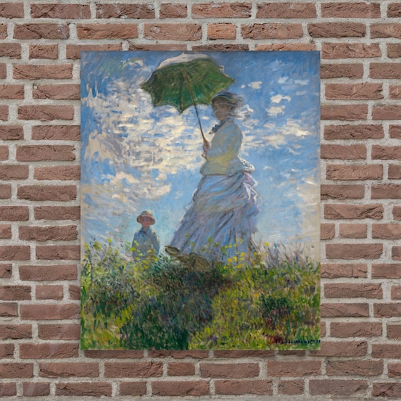 Woman With a Parasol - Madame Monet and Her Son by Claude Monet