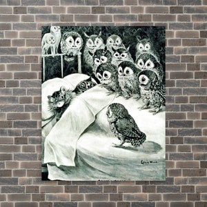 Animal Art Print Cats Nightmare by Louis Wain Cats Nightmare Print Cats Nightmare Poster Louis Wain Print Louis Wain Poster image 3