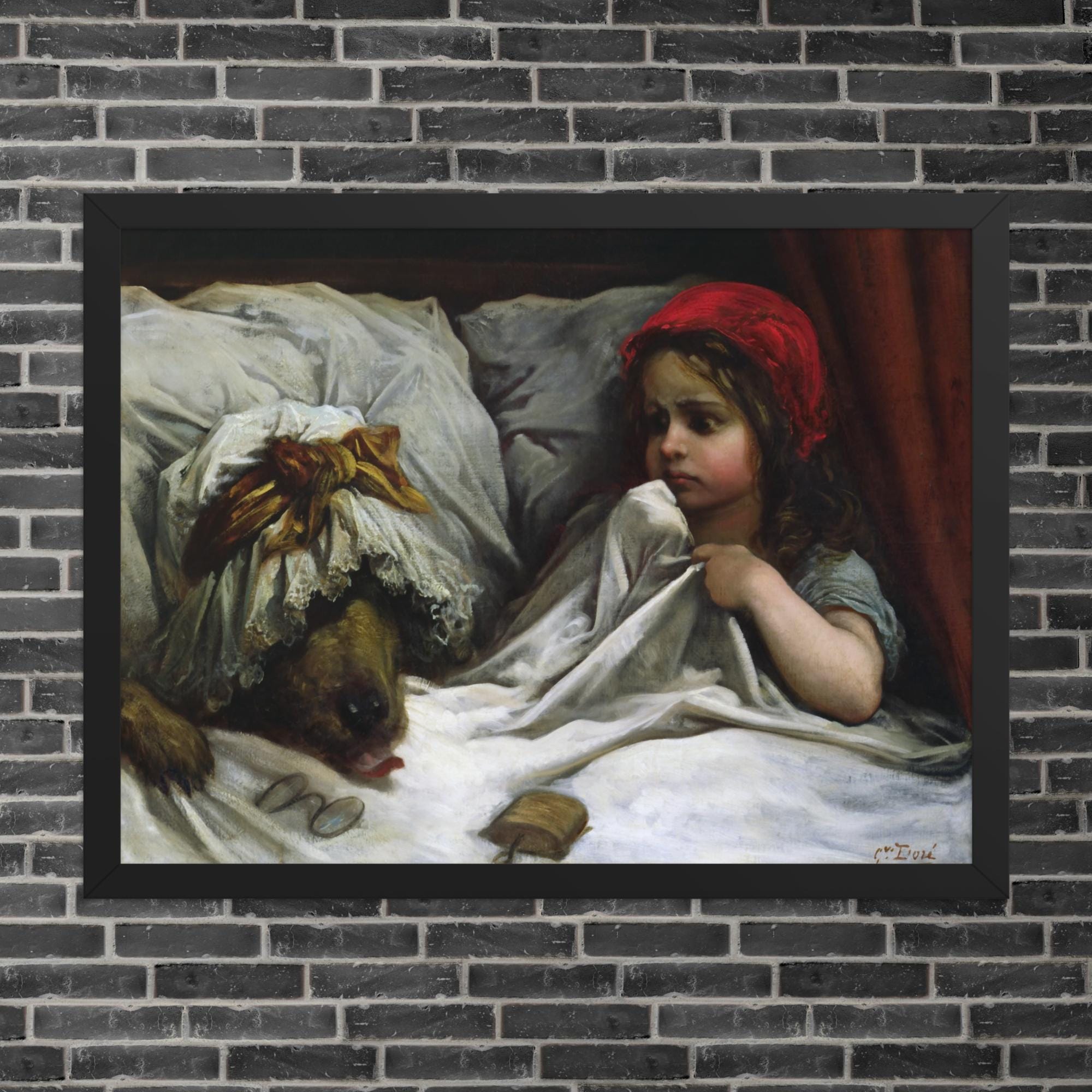 Little Red Riding Hood by Gustave Dore - Framed Gustave Dore Print - Framed Little Red Riding Hood Print