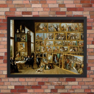 Archduke Leopold William in his Gallery at Brussels by David Teniers the Younger - Framed David Teniers the Younger Print