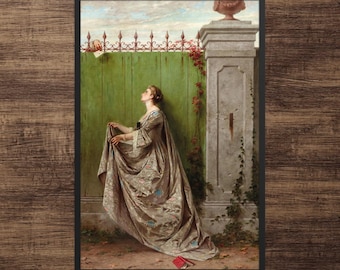 The Love Letter by Luigi Crosio - Framed Romantic Art Print