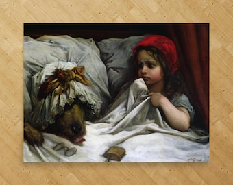 Little Red Riding Hood by Gustave Dore - Gustave Dore Print - Little Red Riding Hood Print