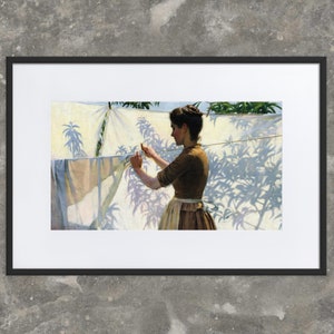 Shadows by Charles Courtney Curran - Framed Print with mat - Framed Charles Courtney Curran Print