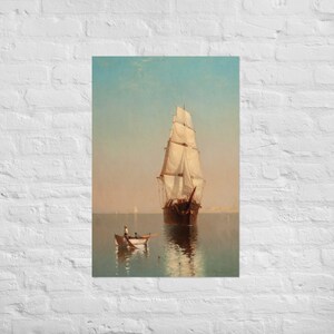 Marine Art Poster - Waiting for a Breeze by Warren Sheppard