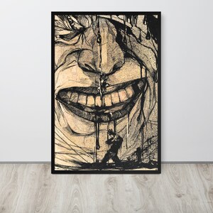 Framed Abstract Art Print - Red Laughter by Karlis Padegs