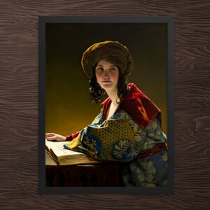 Framed Realist Portrait - The Young Eastern Woman by Friedrich von Amerling - Framed Freidrich von Amerling Print - Framed Eastern Woman