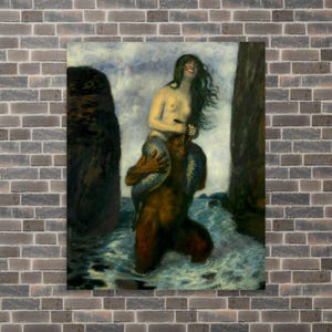 Fauno e Sereia por Franz von Stuck - Franz von Stuck Print - Fauno e Sereia Print