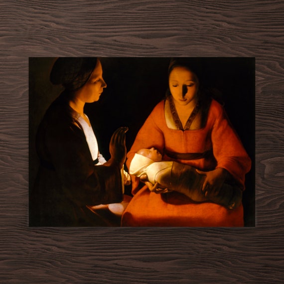 絵画 BABY BABY Fine Art Print - the Newborn Child by Georges De La Tour - Georges