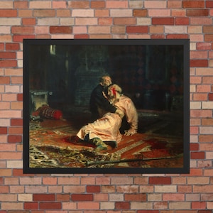 Ivan the Terrible and his Son by Ilya Repin - Framed Ilya Repin Print - Framed Ivan the Terrible and his Son Print