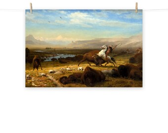 Toile Imprimée Western - Tête De Buffle Par Albert Bierstadt - Prête à Accrocher