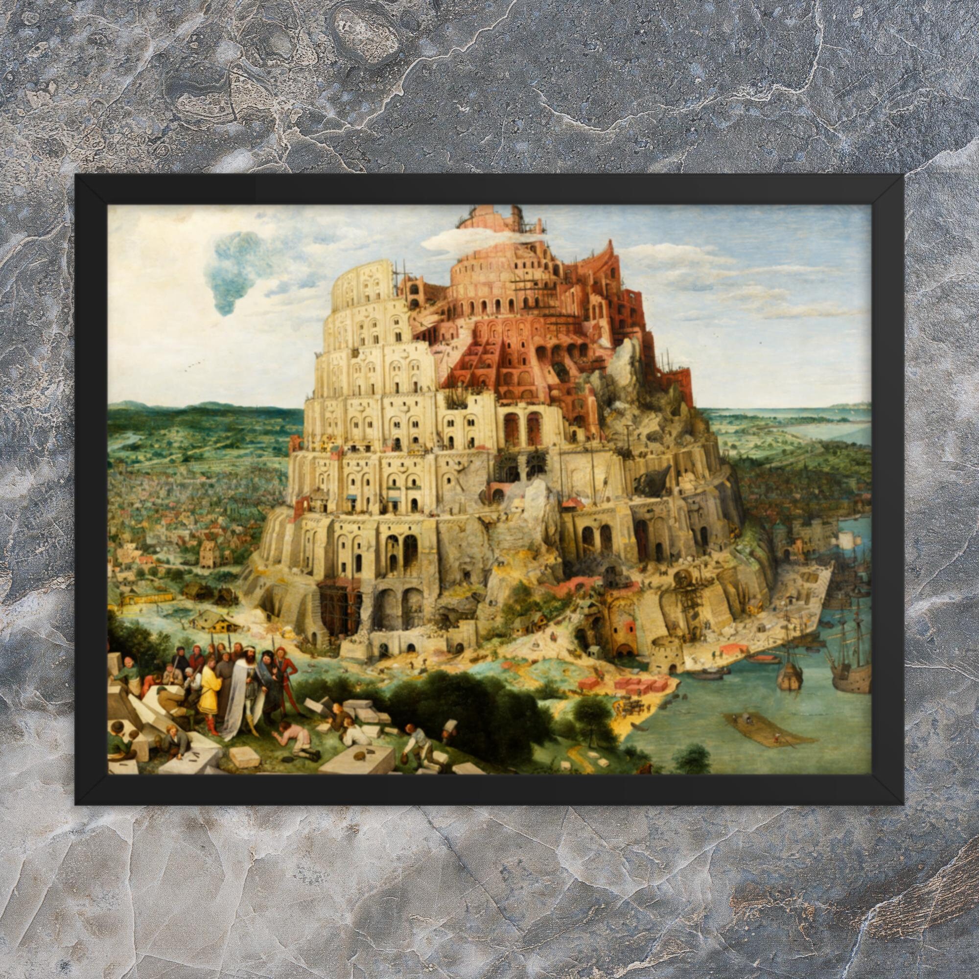 The Tower of Babel (Vienna) by Pieter Bruegal The Elder - Framed Pieter Bruegal The Elder Print - Framed Tower of Babel Print