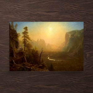 Landscape Art Print - Yosemite Valley, Glacier Point Trail by Albert Bierstadt - Albert Bierstadt Print - Yosemite Valley Poster