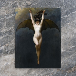 The Bat Woman by Albert Joseph Penot - The Bat Woman Canvas Print - Albert Joseph Penot Canvas Print