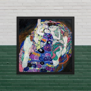 Framed Abstract Art Print - The Maiden by Gustav Klimt - Framed Gustav Klimt Print - Framed Maiden Print - Framed Gustav Klimt Canvas
