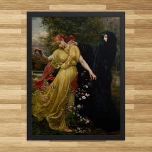 At the First Touch of Winter Summer Fades Away by Valentine Cameron Prinsep - Framed Symbolic Print