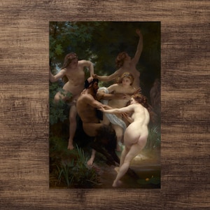 Mythological Art Print - Nymphs and Satyr by William-Adolphe Bouguereau - William-Adolphe Bouguereau Print - William-Adolphe Bouguereau Art
